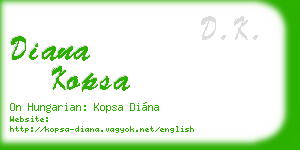 diana kopsa business card